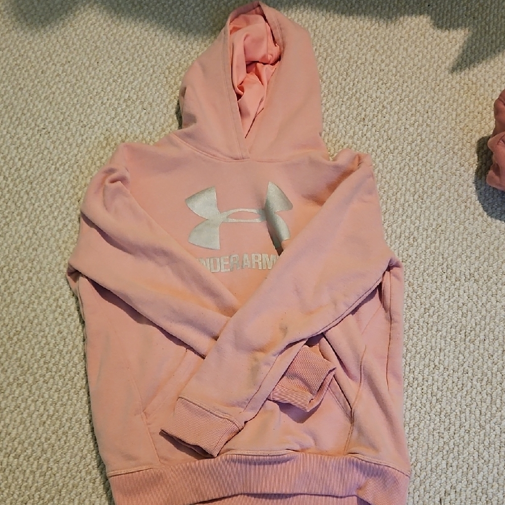 Under Armour Blush Hoodie with Silver Logo